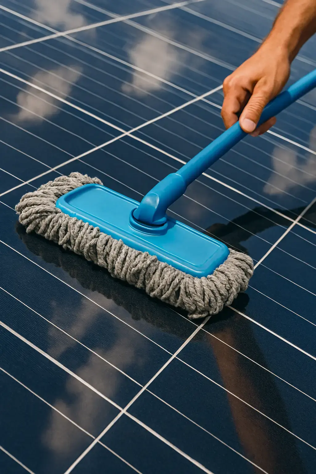 Zolarzo maintenance team servicing a rooftop solar energy system in Texas